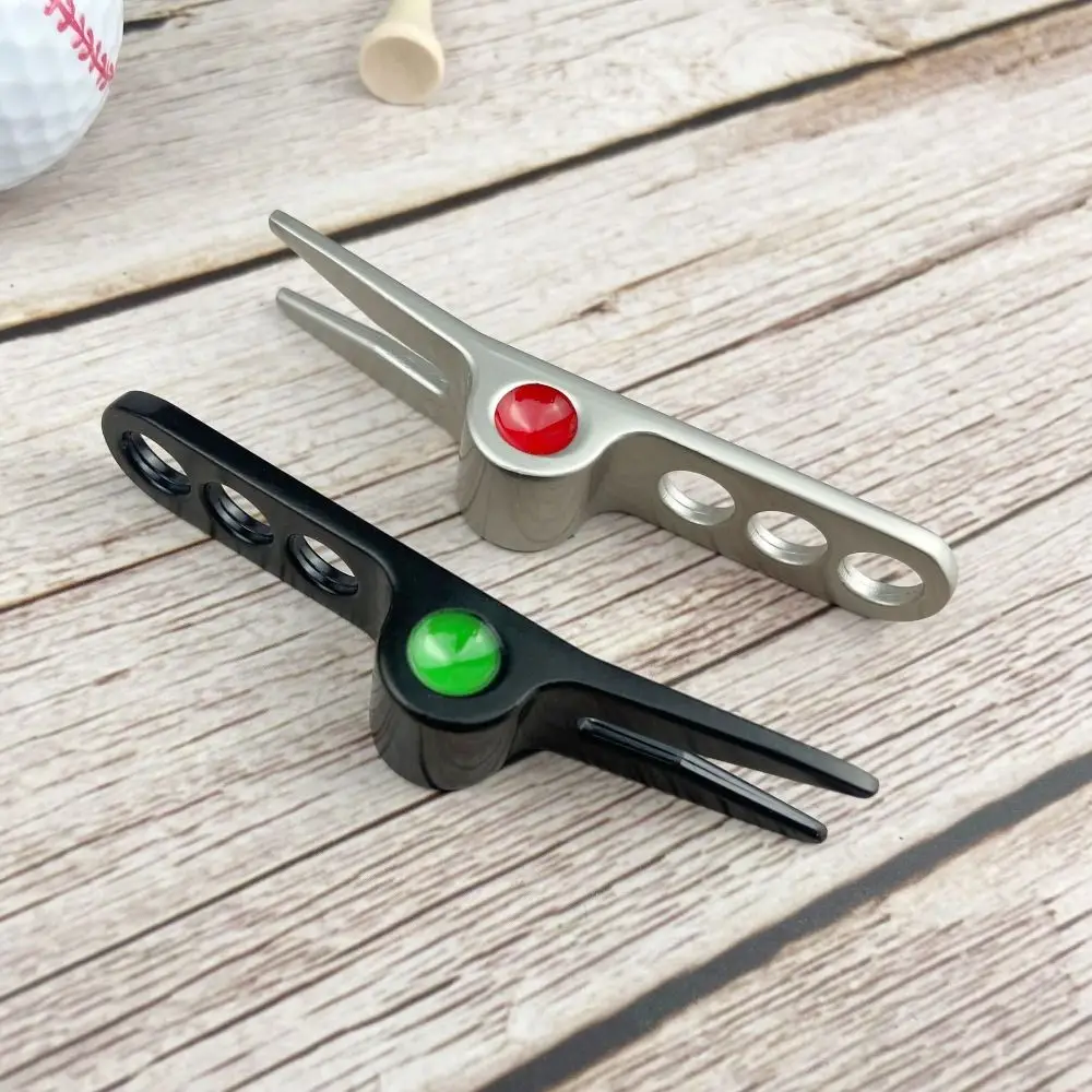 Zinc Alloy Golf Divot Pitch Repairer Tool Pitchfork Switchblade Golf Fork Three Pores Foldable Golf Divot tool Golf Training