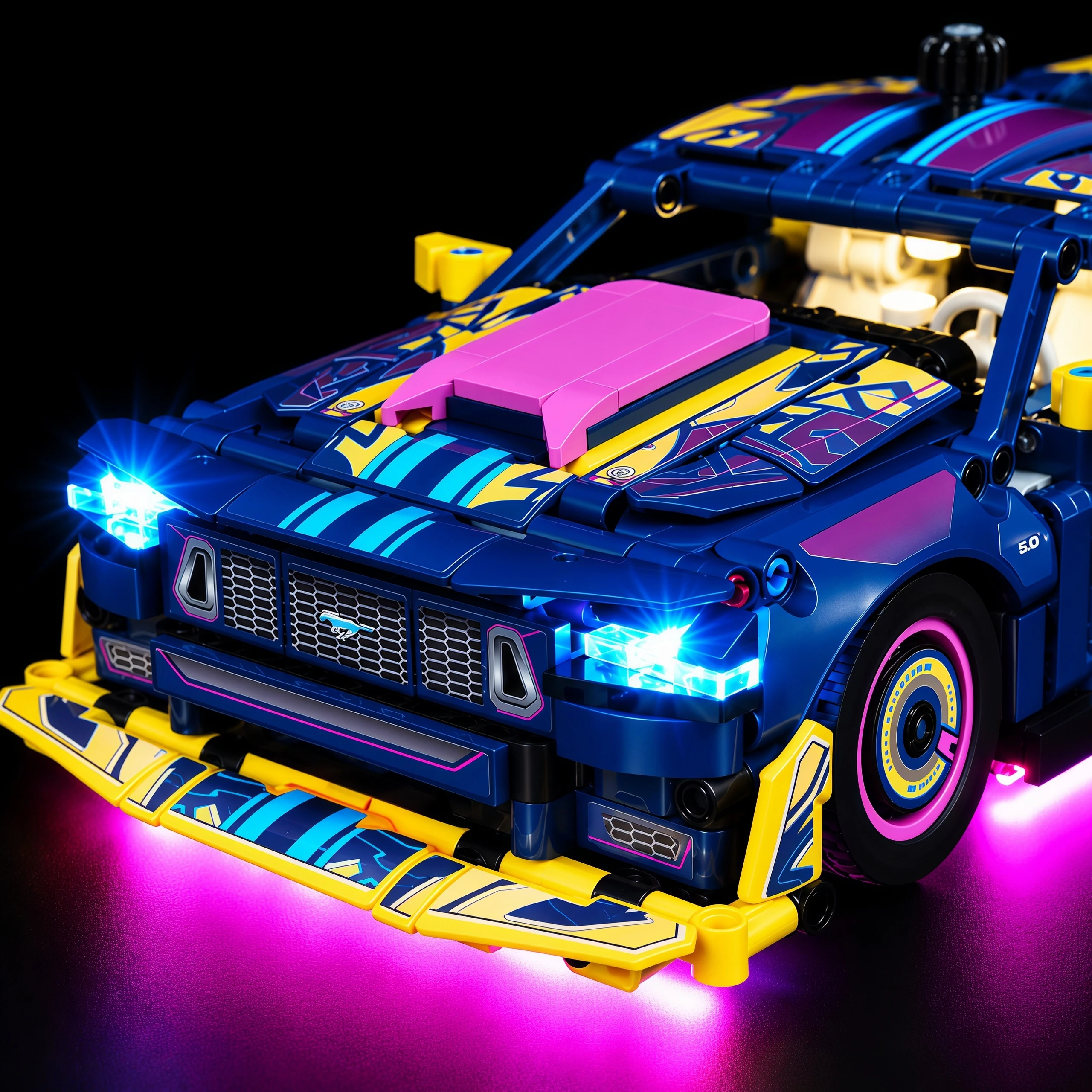 MAXCXT LED Light Set For LEGO 42236 Custom Garage Ford Mustang GT Car DIY Decorative Lamp （Not Include Lego Building Blocks Set）