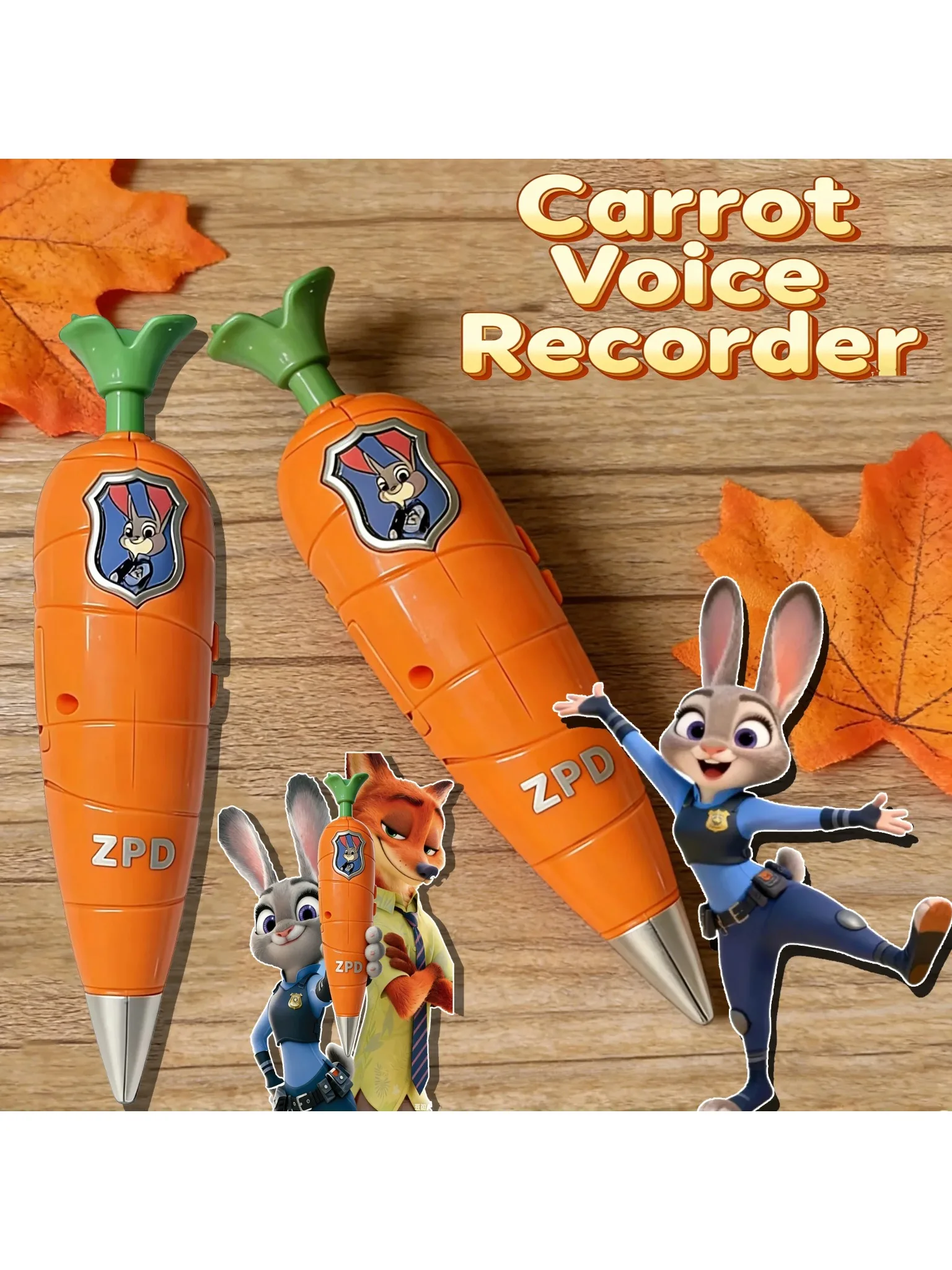 NIEUWE Carrot Recorder Pen |   voor kinderen |   60's Mini Recorder |   2-in-1 gelpen voor kantoorbenodigdheden ----- - afbeelding 2