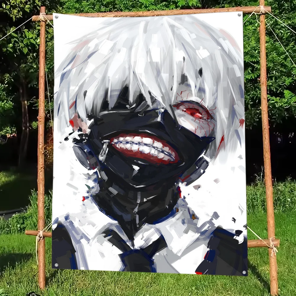 Anime Tokyo Ghoul Kaneki Flag DIY Flag For Family Group Party Living Room Home Dorm Decor Wall Art Decor Banner