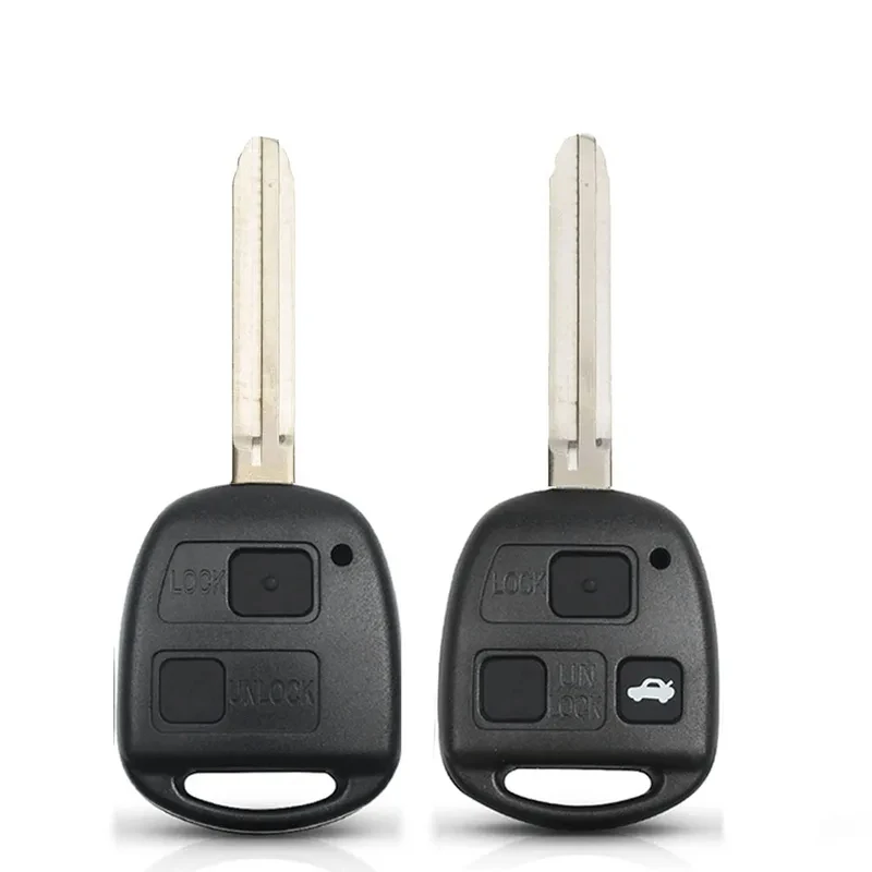 Remote Car Key Shell Case For Toyota Tarago Camry Corolla Yaris Prado Cruiser TOY43 Blade Rubber Buttons Pad 2 3 Buttons