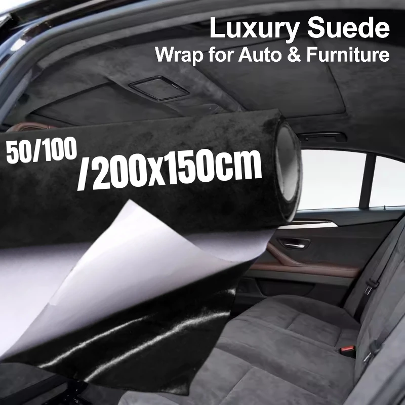 

Self Adhesive Suede Fabric for Car Interior Line Drawers Jewelry Box Faux Suede Wrap Film Sticker Stretch DIY Craft Lining Cloth