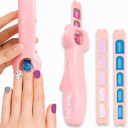 Juego de máquina de uñas con 8 parches, máquina de uñas para niños, Princesa, niña, maquillaje, casa de juegos, juego de pegatinas de uñas de henna DIY, joyería, 1 Juego