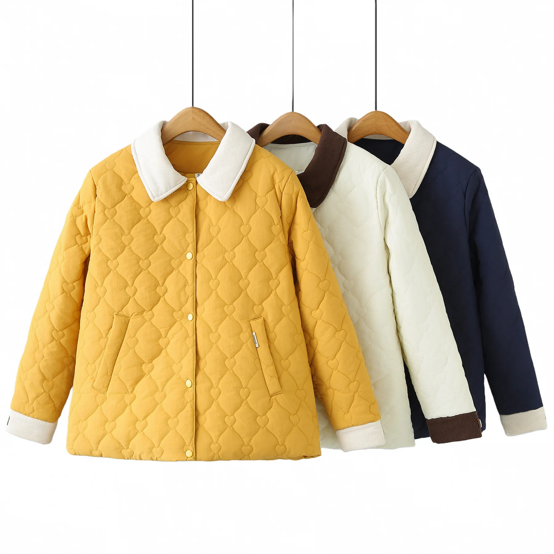 XXXXL Moda Plus Size Abbigliamento donna Parka Inverno Nuovo risvolto Color Blocking Giacca imbottita Applique Cappotti caldi 2595