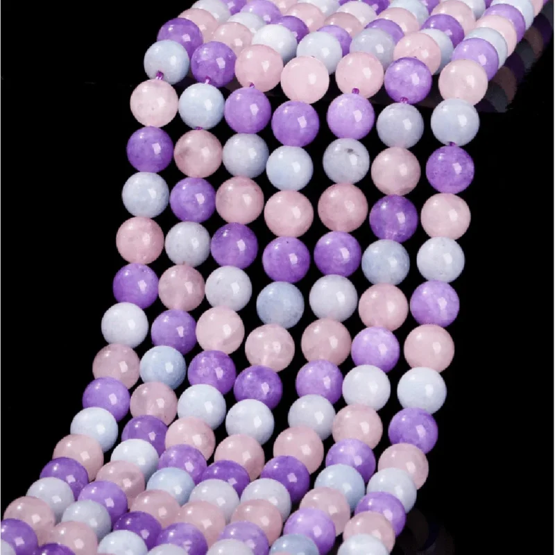 

Natural Tri-Color Crystal Loose Beads Round BeadsdiyJewelry accessories, bracelet semi-finished products, loose beads