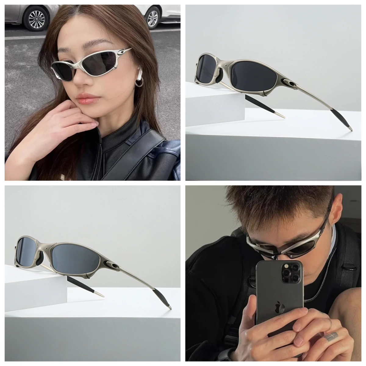 

Модные велосипедные очки для верховой езды UV400, высококачественные персонализированные поляризационные очки, оправа из сплава для занятий спортом на открытом воздухе, панк Y2K