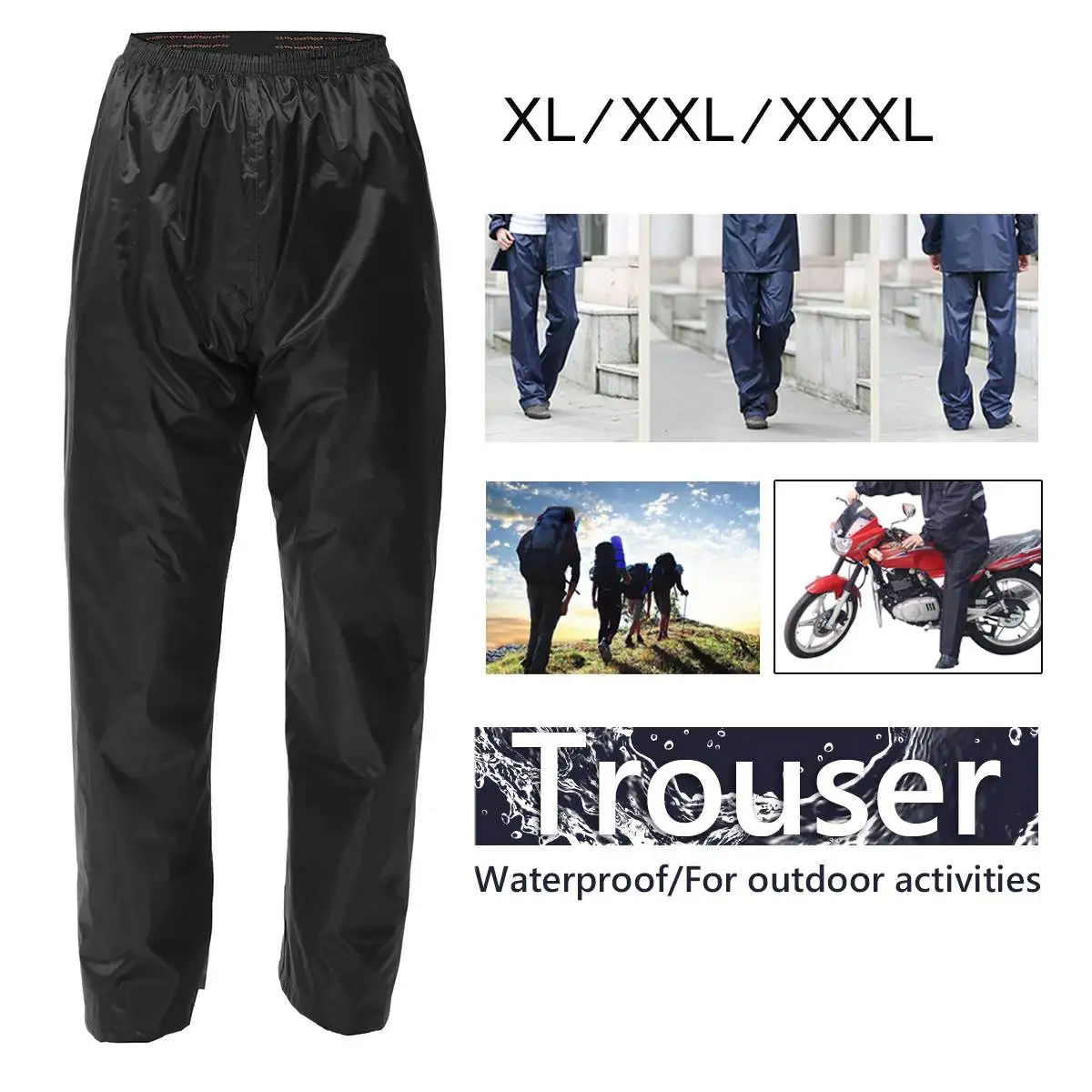 Outdoor Waterproof Trousers Comfortable Soft Breathable Hard Wearing Rain Trouser For Men Women Riding Bike Motorcycle Camping