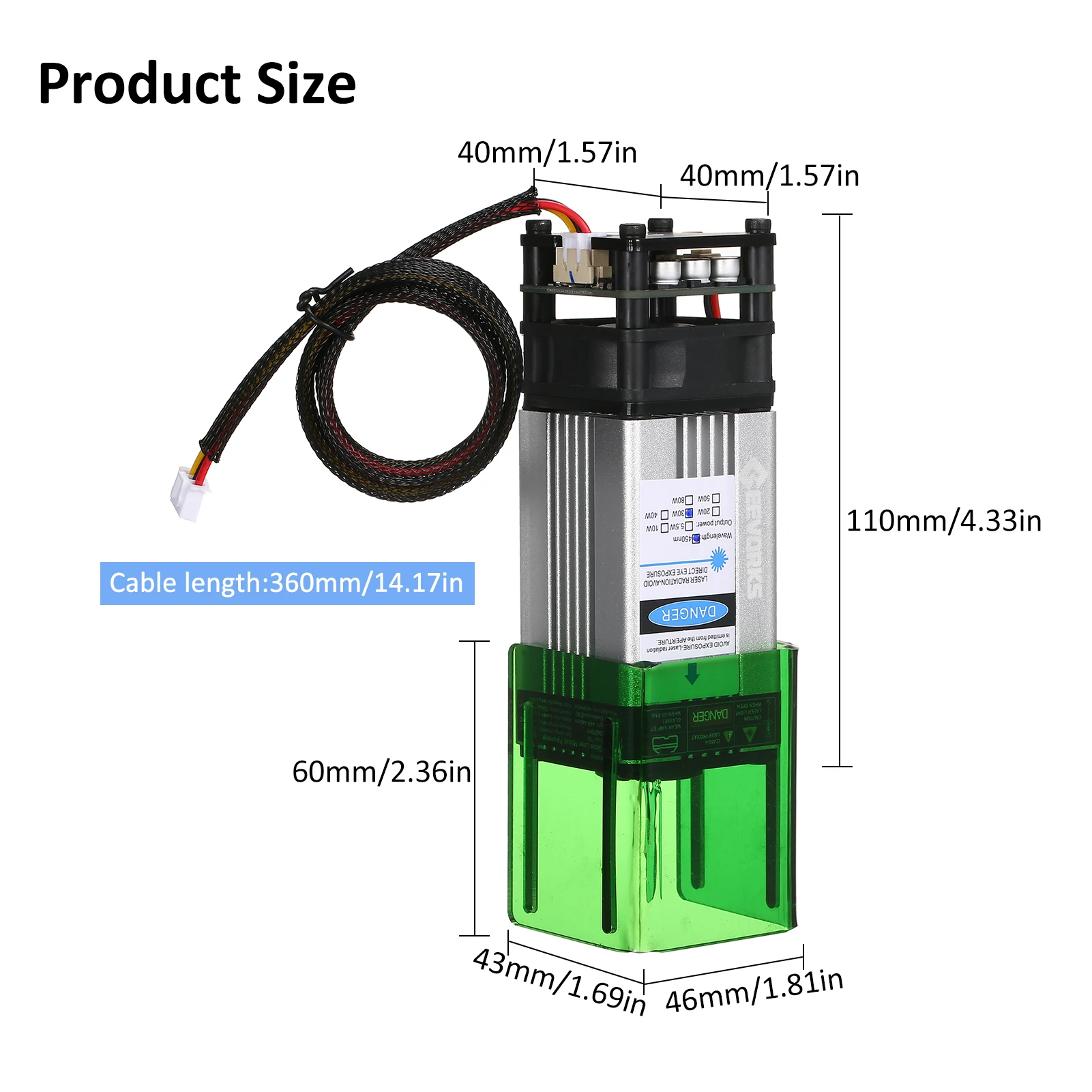 Geevorks 450nm10W Laser Module with Protective Cover Adjustable Focal Length Laser Engraving Head High Speed Laser Engraver Cutt