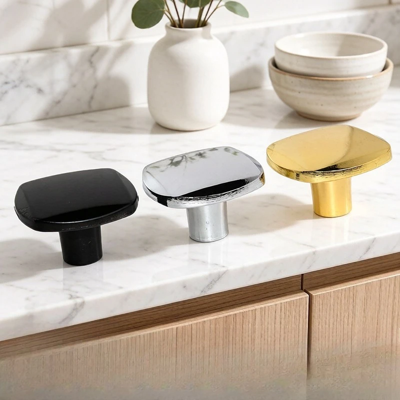 Aluminum alloy wardrobe cabinet door handle single-hole round-head furniture hardware accessory small handle