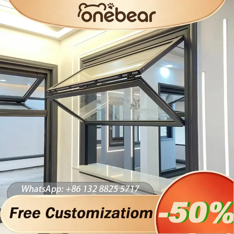 

Any Size Custom Aluminium Frame Glass Vertical Folding Push Up Window Practical Fold Up Door Window For House
