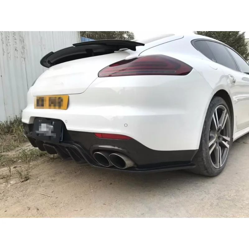 Carbon Fiber Rear Diffuser Lip For Porsche Panamera 2014-2016 Car Bumper Diffuser
