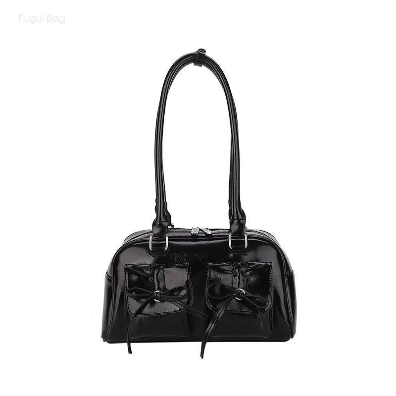 Women's Shoulder Bag Underarm Small Square Bag New Unique Design Trendy and Fashionable Bow High Appearance Dinner