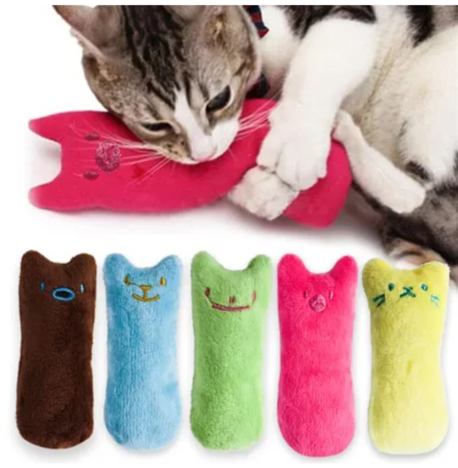 

Teeth Grinding Catnip Toys Funny Interactive Plush Cat Toy Pet Kitten Chewing Vocal Toy Claws Thumb Bite Cat mint For Cats