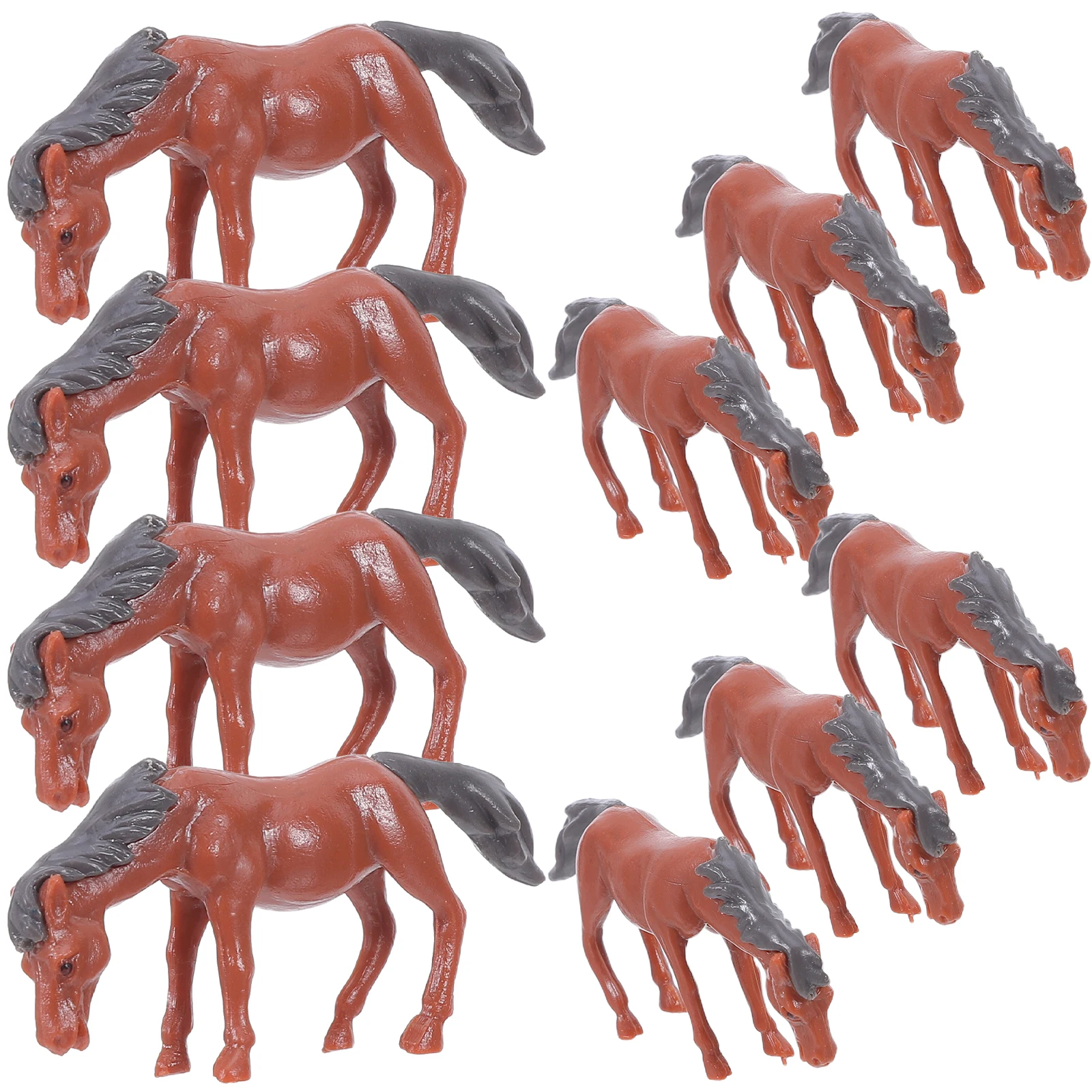 

10Pcs Mini Horse Sculptures Realistic PVC Small Horses for Party Favors Bulk Farm Animals Cake Toppers Fairy Garden Decor Home