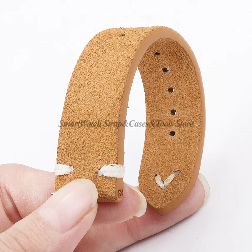 Retro Suede Leather Watch Band Replacement 18mm 20mm 22mm Universal Correa Reloj Quick Release Strap for Smart Watch