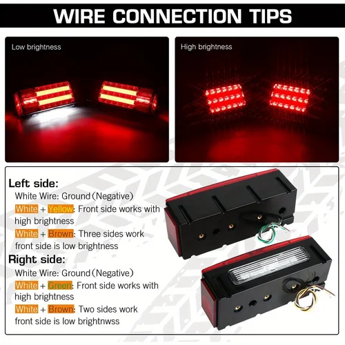 Imagen 2 del producto Luz LED sumergible Rectangular para remolque, 2 uds., 12V, freno superbrillante, luces traseras de matrícula para Camper, camión, RV, barco