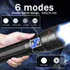 100000000 LM 가장 강력한 손전등 1500W LED 충전식 램프 장거리 전술 랜턴 강한 빛 야외 캠핑 램프 5