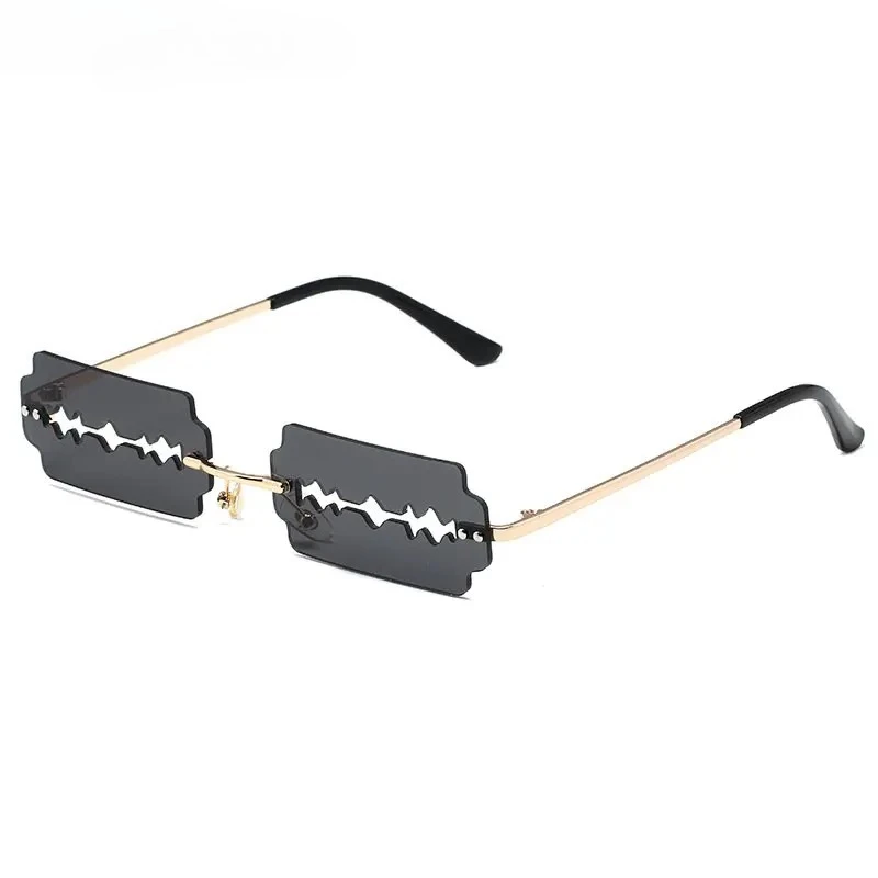 

Festival Rimless Rectangle Sunglasses Women Unique Razor Blade Funny Sun Glasses Personality Trend Catwalk Party Hip Hop Eyewear