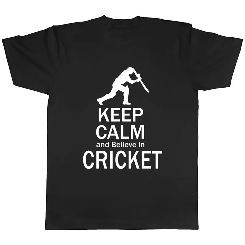 Keep Calm and Believe in Cricket Mens Unisex T-Shirt Tee