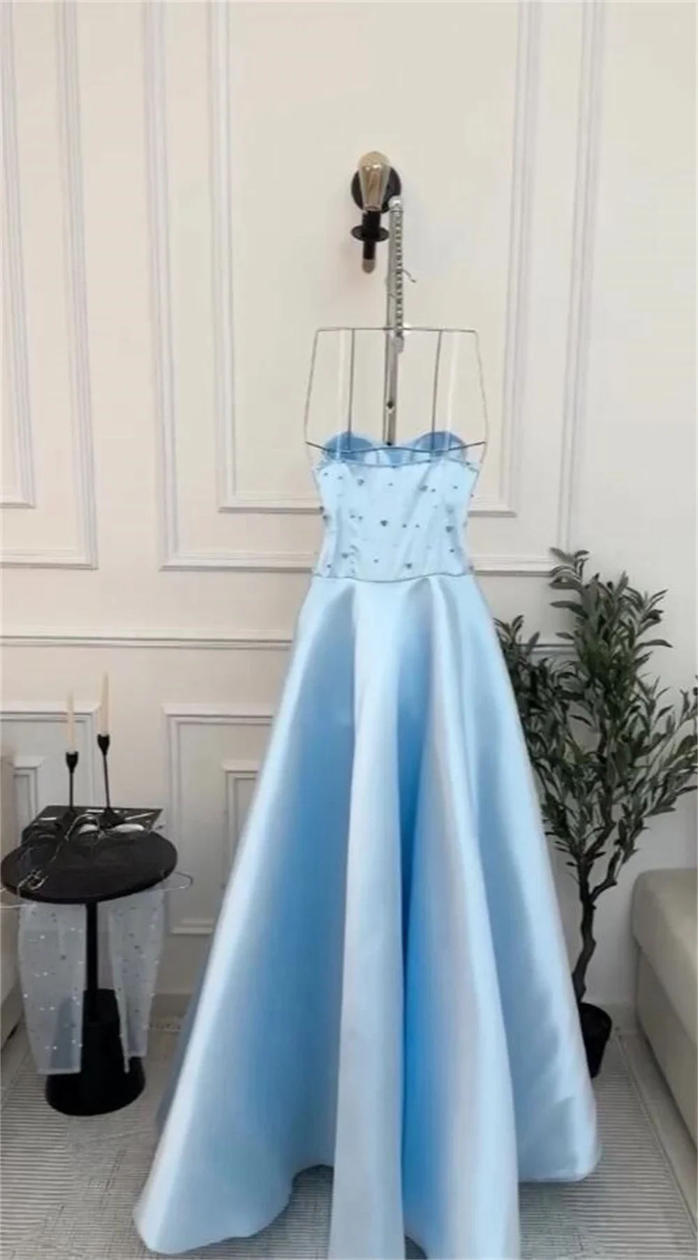 Customized Evening Dress Formal Prom Gown Strapless A-line Floor Length Skirts Bead Bespoke Occasion Dresses Saudi Arabia