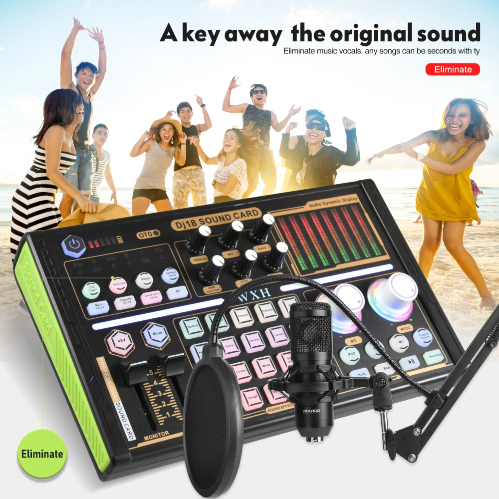 Hot Condenser Microphone BM 800 Wireless DJ18 Sound Card for