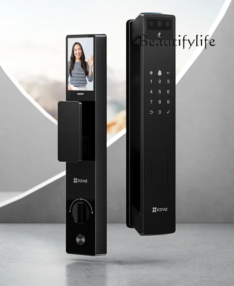 

3D Face Fingerprint Lock Household Anti-Theft Door Smart Lock Cat Eye Video Electronic Password Lock