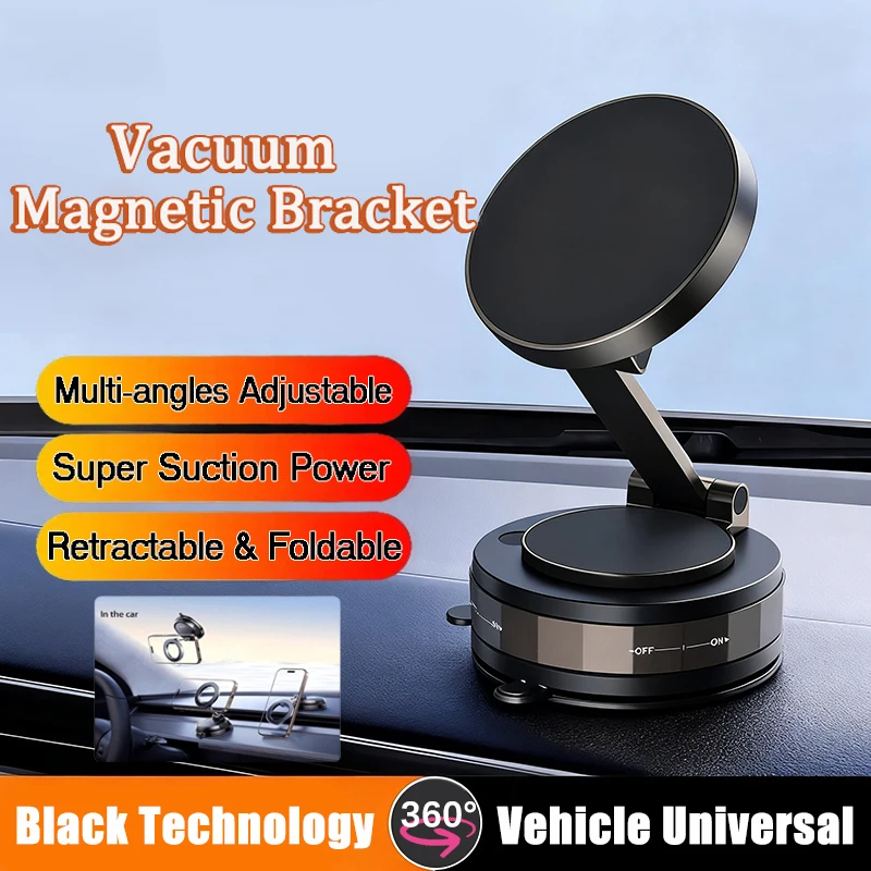 

Вакуумный держатель для телефона на присоске, магнитный автомобильный навигационный кронштейн, вращение на 360 градусов для всех смартфонов/моделей автомобилей, ленивый держатель