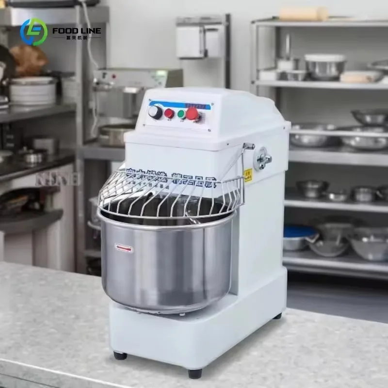 Commercial Spiral Dough Mixer Heavy Duty Stainless Steel Double Speed Dough Kneader for Bakery Restaurant