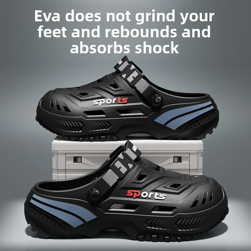 YUYIN Novas Sandálias da Moda Masculinas de EVA Casuais Confortáveis com Furos, Sapatos de Jardim, Sandálias de Praia Masculinas para Exterior, Chinel