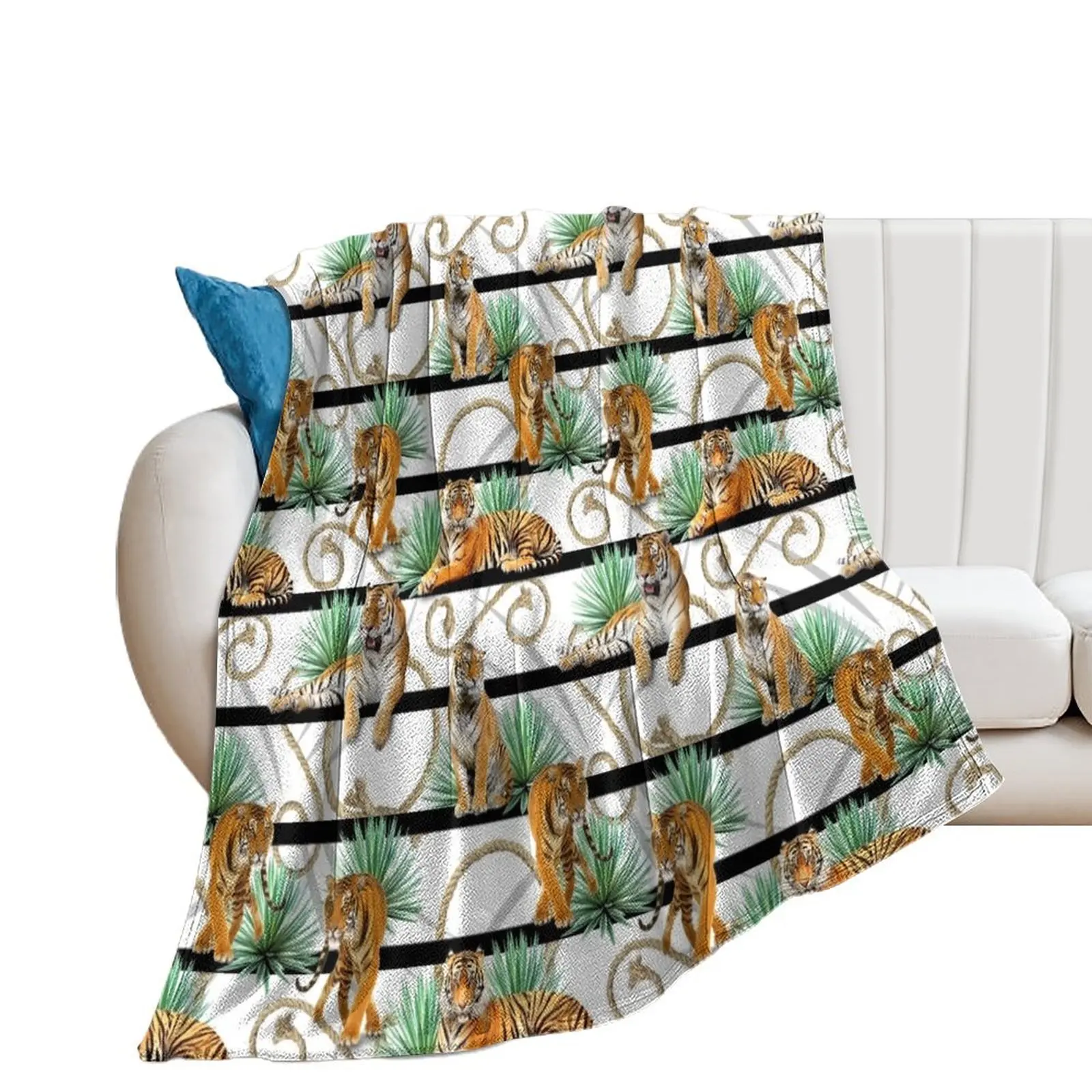 

Tigers with ropes and leaves Throw Blanket Luxury St blankets ands Blankets