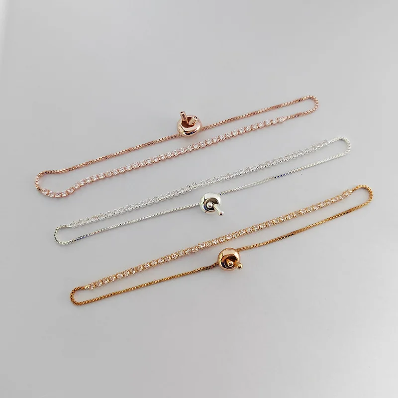 Luxury Cubic Zirconia Tennis Bracelets For Women Simple Square Zircon Rose Gold Color Girls Bracelet Jewerlly Korean Jewerly