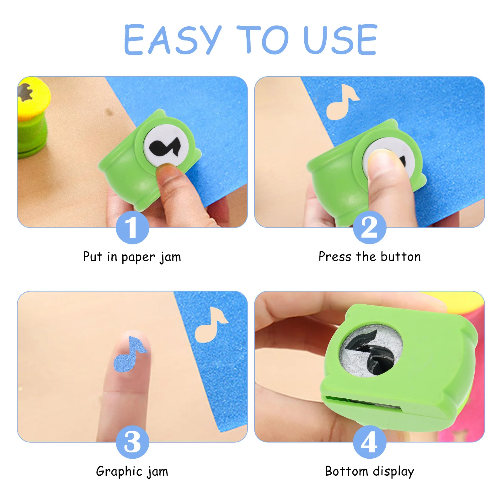 

DIY Scrapbooking Paper Punch Portable Lightweight Design for Kids Gift Wrapping Memory Books and Artwork Paper Punch