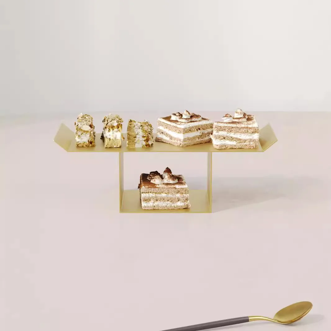 European creative gold hollow cake rack wedding props dessert table ornament dessert shop dim sum cake rack can be determined