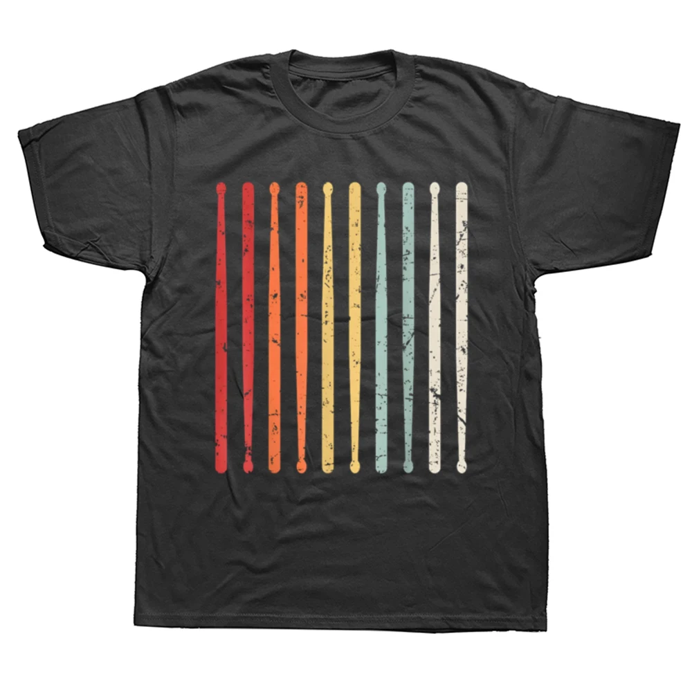 Lustige Drumstick-T-Shirts für Schlagzeuger, Herren- und Damenmode, lässiges T-Shirt aus 100 % Baumwolle, lockeres, übergroßes T-Shirt für den Sommer – Detail 2