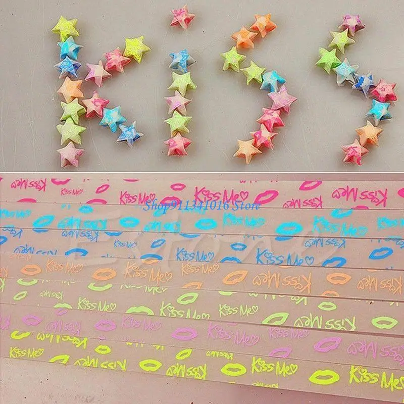 30pcs Luminous Lucky Star Folding Paper Lucky Star Paper Ribbon