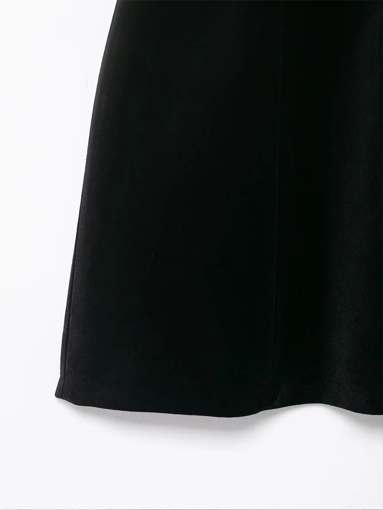 فستان نسائي جديد على الطراز الأوروبي متعدد الاستخدامات وأنيق بلون سادة مع حاشية رقيقة وأشرطة رفيعة. #3