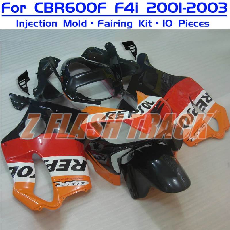 For Honda CBR600F CBR600 F CBR 600F 600 F4i 2001 2002 2003 Cowl Body Fairing Kit Bodywork ABS Injection Orange Black White Red