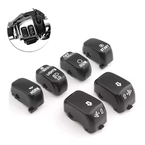 Motorcycle Handlebar Control Switch Caps Kit Housing Button Cover ABS For Harley Sportster XL 883 1200 Dyna Softail Fat Boy VRSC