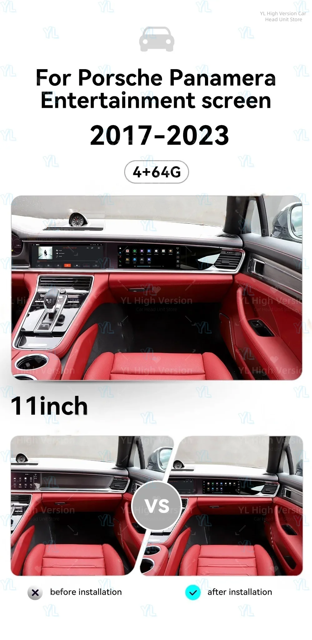Android Co-Pilot Touch Screen For Porsche Panamera 971 Cayenne 2017-2024 Head Unit Car GPS Navigatin Multimedia Passenger Screen