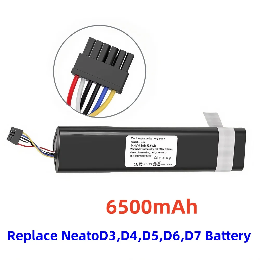 

New Replacement Battery 14.4V 6500mAh for Neato Botvac D3 D3+ D4 D5 D5+ D6 D7 D301 D303 D502 D503 D701 205-0011 Sweeping Robot