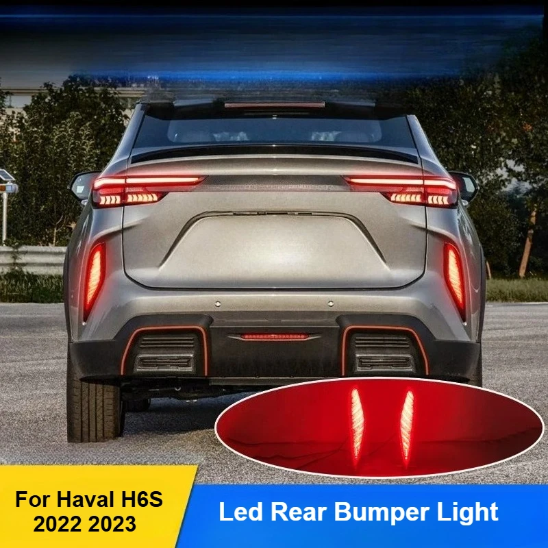 Led Rear Bumper Light Reflector Dymanic Turn Signal Brake Light For GWM Haval H6S 2022 2023 Modification Accessories