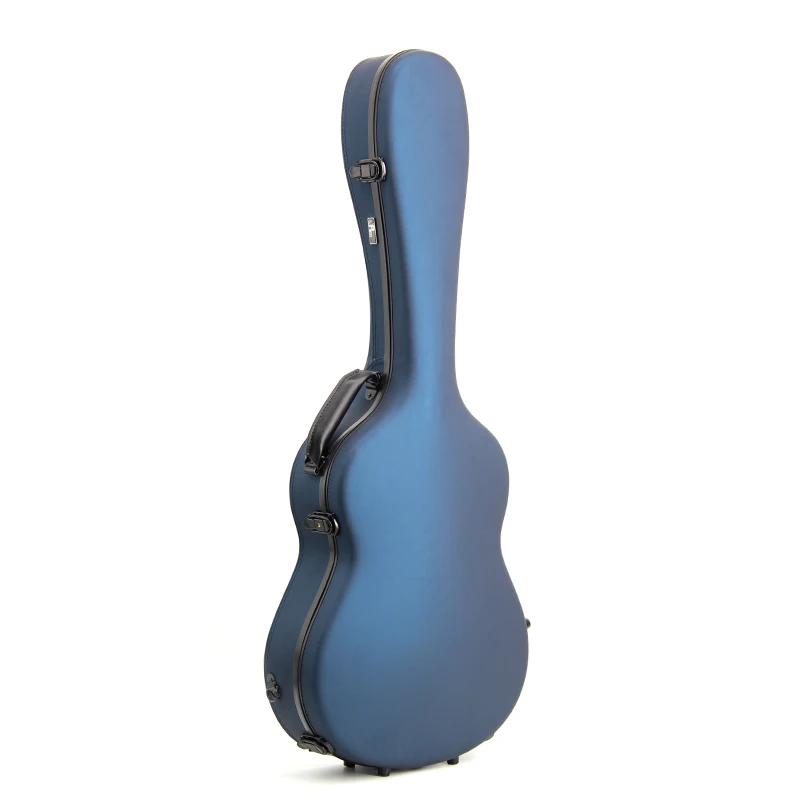 Blue PVC Matte Leather Fiberglass Hard Case For 39 Inch Classical Guitar With 4pcs Black Nickel Fittings Musical Instrument Box