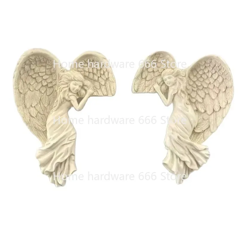 Door Frame Angel Wing Sculpture, Goddesses Action Posture, Home, Bedroom, Living Room, Retro Wall Decoration