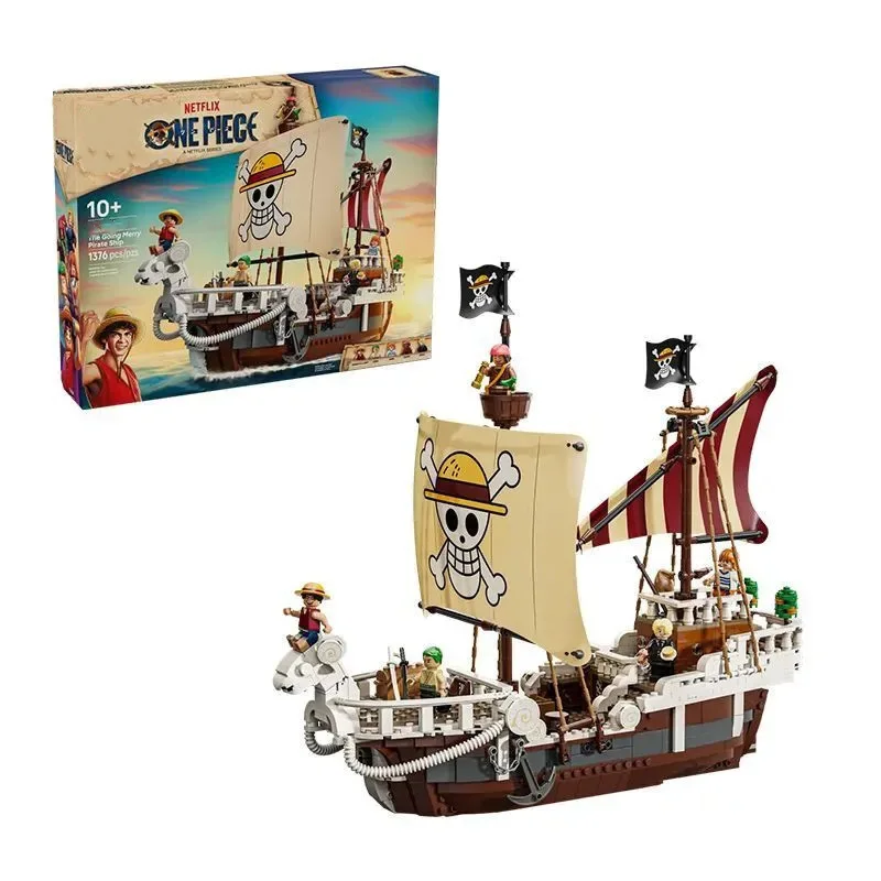 

1367pcs ONE PIECE Merry Boat Model Toys Anime Assembly Toys Desktop Ornaments Decoration Cartoon Collectible Statue Model Gifts