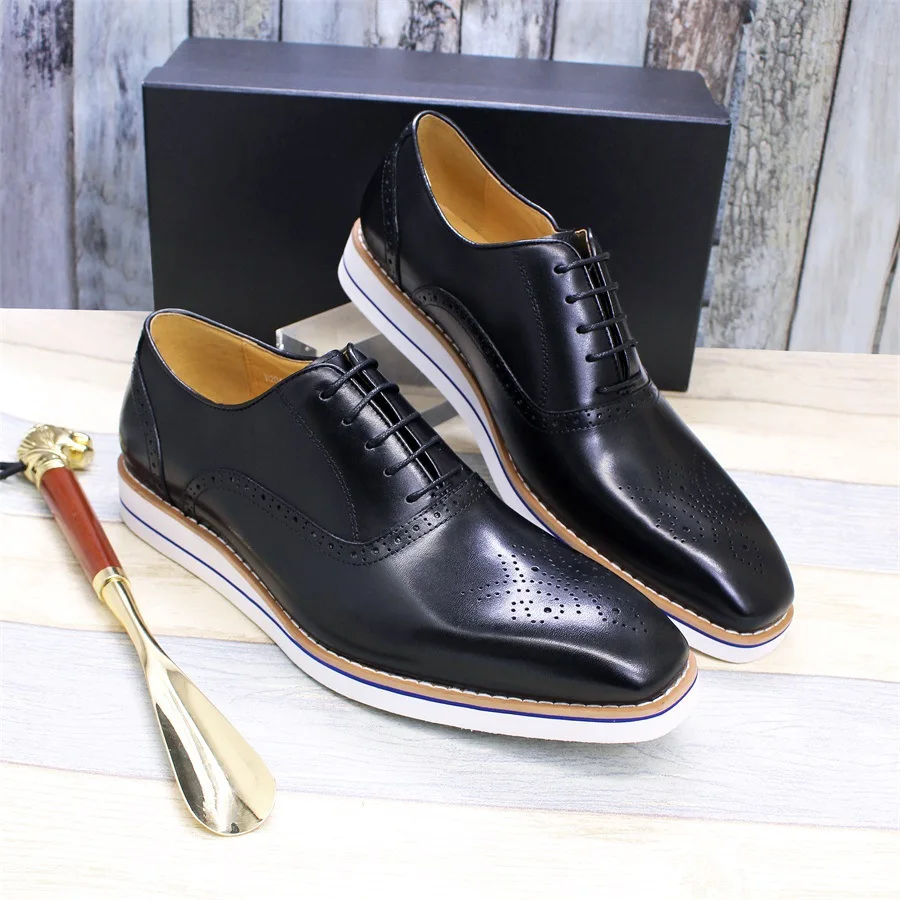 

NEWMen's real cowhide casual shoes new flat comfortable wedding shoes handmade comfortable handmade wedding shoes A19