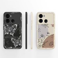 For itel P40 Plus Case Black Butterfly Funda Soft Liquid Silicone Full Protection Back Cover For itel P 40 P40+ Phone Cover Capa