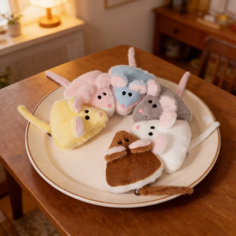 12cm creative cheese mouse plush tou cartoon colour little mouse stuffed doll kawaii room decor kids Xmas gifts