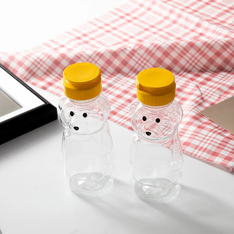 1pc Little Bear Plastic Water Bottle Cute and Creative New Portable Transparent Water Cup for Students and Children Going Out