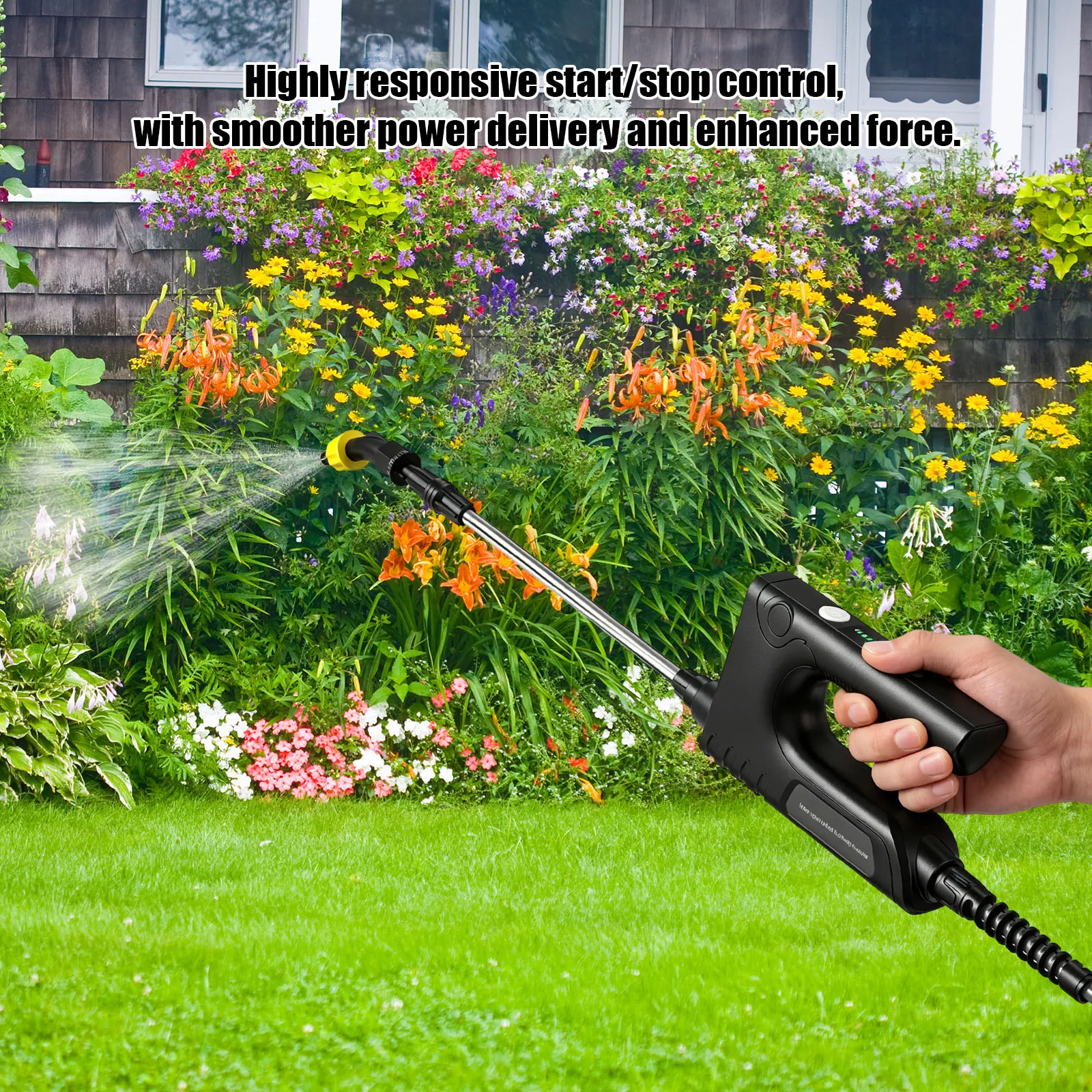 Battery Powered Sprayer Wand Battery Indicator Garden Sprayer Telescopic Wand for Lawn Care Fertilizing Watering Gradens Use