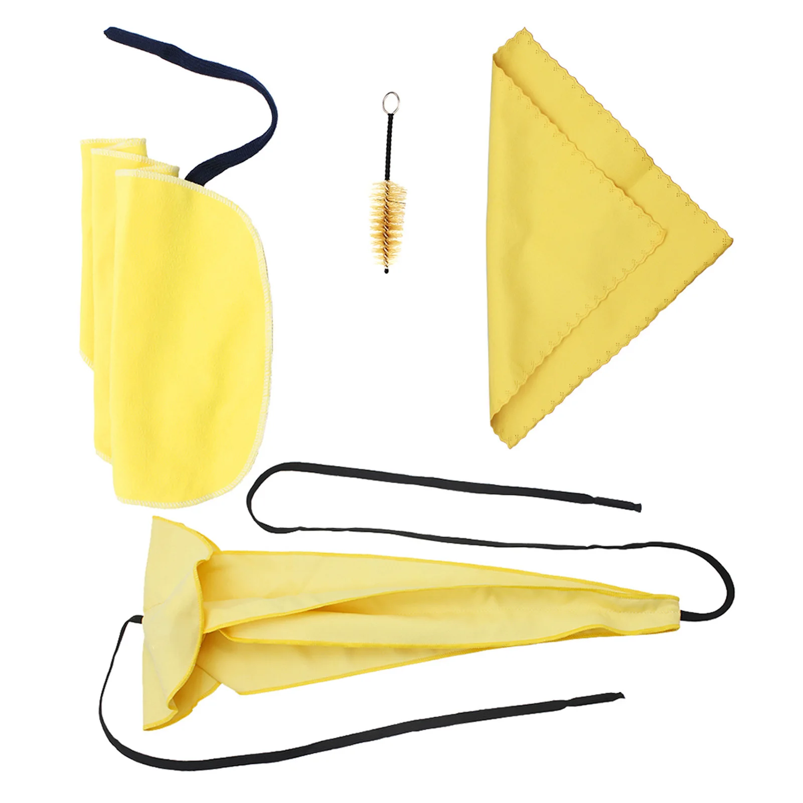 4PCS Saxophone Sax Cleaning Care Kit 3pcs Cleaning Cloth + Mouthpiece Brush Musical Instrument Maintenance Tool